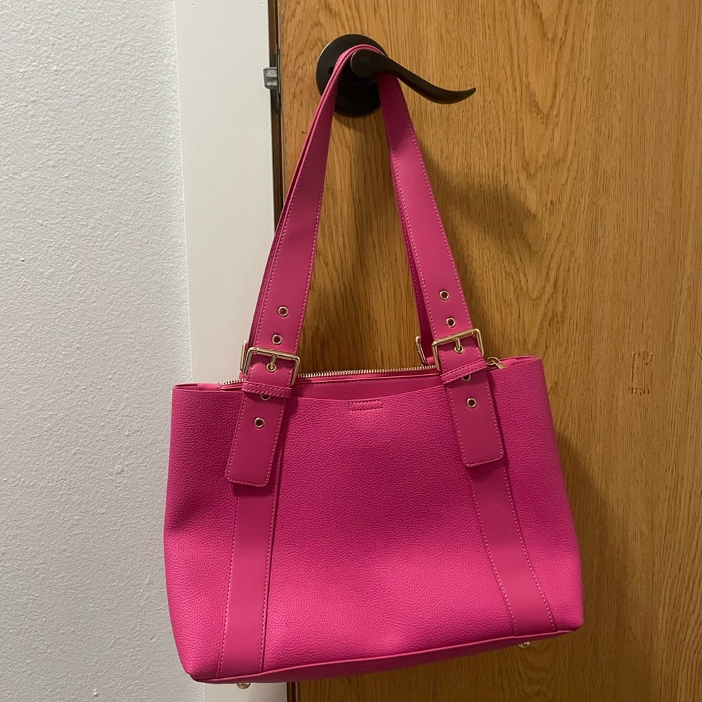 Mellow World Pink Leather Tote Bag